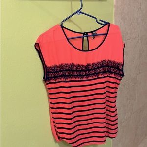 Navy blue stripped blouse